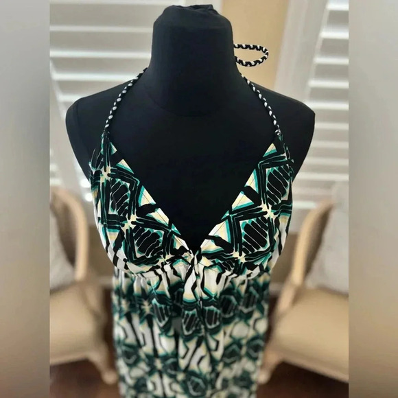 NWT | Coastal Blue | Halter Neck Tassel Trim Cover Up - Size 1X - Picture 2 of 8